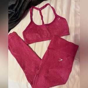 Gymshark Berry Sports Bra and Leggings Set